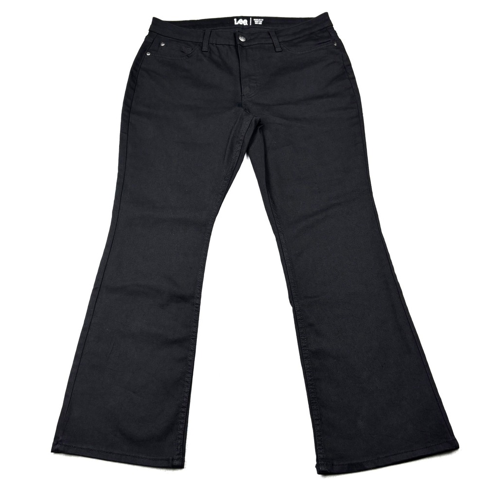 Lee Jeans Womens Size 12 Petite Black Bootcut Mid Rise Stretch Denim Pants NWT